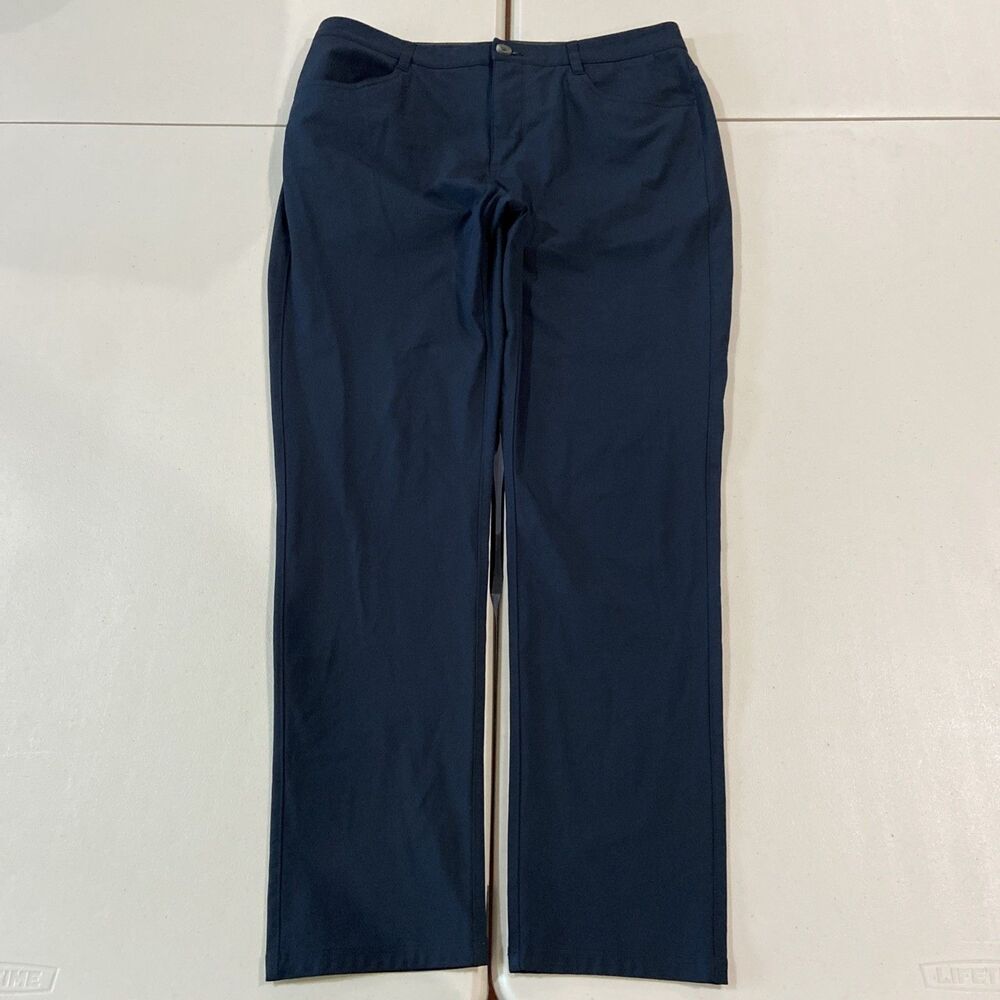 Vuori Meta Pant Mens 33 x 32 Navy blue 5-Pocket Chino V430, Athletic Slim Fit